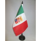 Drapeau de table naval militaire de l'Italie 21x14 cm Hampe et socle en plastique noir