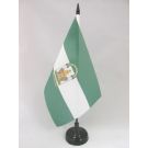 Drapeau de table Andalousie 21x14 cm Hampe et socle en plastique noir