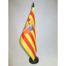 Drapeau de table Aragon 21x14 cm Hampe et socle en plastique noir