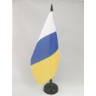 Drapeau de table Canaries sans écusson 21x14 cm Hampe et socle en plastique noir