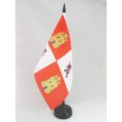 Drapeau de table Castille-Et-Leon 21x14 cm Hampe et socle en plastique noir