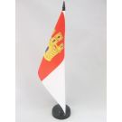 Drapeau de table Castille-la-Manche 21x14 cm Hampe et socle en plastique noir