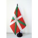 Drapeau de table Pays Basque 21x14 cm Hampe et socle en plastique noir