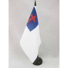 Drapeau de table Religion Chrétienne 21x14 cm Hampe et socle en plastique noir