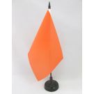 Drapeau de table Unicolore Orange 21x14 cm Hampe et socle en plastique noir