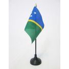Drapeau de table Sainte Lucie 15x10 cm Hampe et socle en plastique noir pointe or