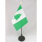Drapeau de table Île Norfolk 15x10 cm Hampe et socle en plastique noir pointe or