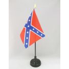 Drapeau de table Sudiste 15x10 cm Hampe et socle en plastique noir pointe or