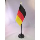 Drapeau de table Allemagne 15x10 cm Hampe et socle en plastique noir pointe or