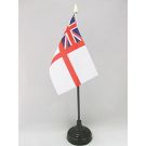 Drapeau de table Marine militaire britannique 15x10 cm Hampe et socle en plastique noir pointe or