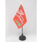 Drapeau de table Joyeux Noël 15x10 cm Hampe et socle en plastique noir pointe or