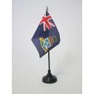 Drapeau de table Iles Turques-et-Caïques 15x10 cm Hampe et socle en plastique noir pointe or