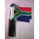Drapeau Afrique du Sud 15x10 cm avec hampe - Lot de 10