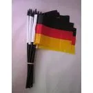 Drapeau Allemagne 15x10 cm avec hampe - Lot de 10