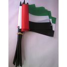 Drapeau Emirats Arabes Unis 15x10 cm avec hampe - Lot de 10