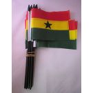 Drapeau Ghana 15x10 cm avec hampe - Lot de 10