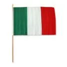 Drapeau Italie 45x30 cm | Drapeau italien Polyester léger Hampe en bois