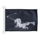 Pavillon nautique Licorne noire 45x30 cm Anneaux Plastiques