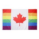 Drapeau Canada Arc-en-Ciel 150x90 cm | Drapeau LGBT Polyester léger Oeillets métalliques