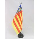 Drapeau de table Communauté Valencienne 21x14 cm Hampe et socle en plastique noir