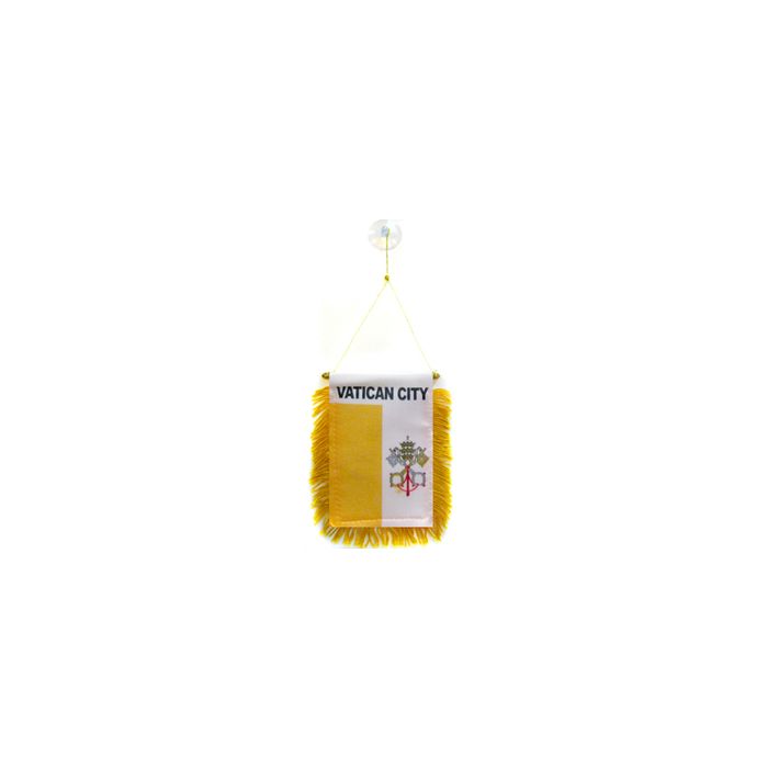 FANION VATICAN 15x10cm - Mini drapeau VATICAN 10 x 15 cm spécial voiture - Bannière