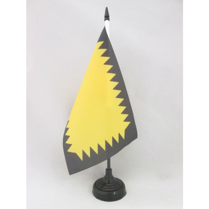 DRAPEAU DE TABLE COCHINCHINE AVANT 1945 21x14cm - PETIT DRAPEAUX DE BUREAU VIETNAM ANCIEN 14 x 21 cm