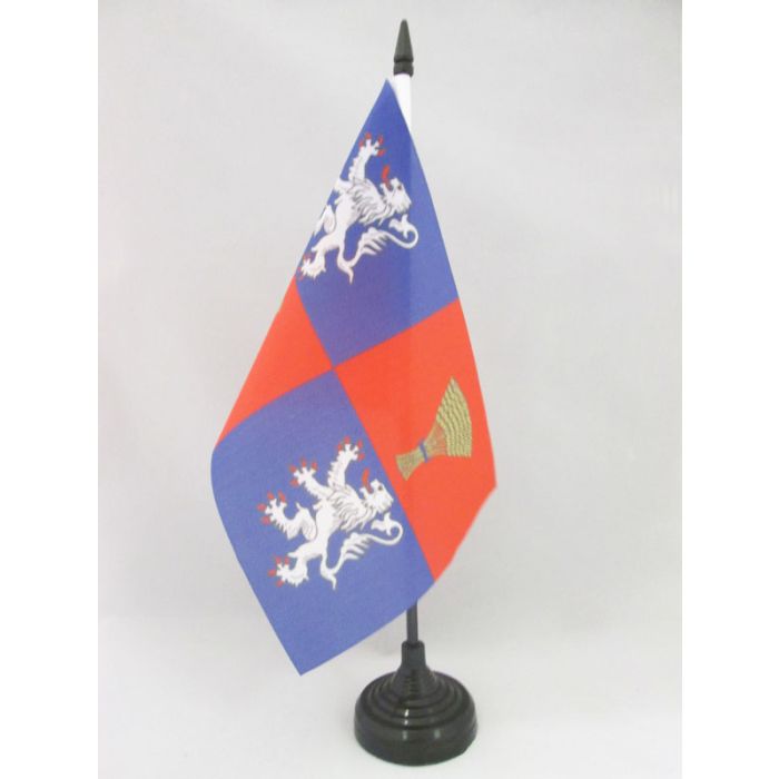 DRAPEAU DE TABLE PROVINCE DE GASCOGNE 21x14cm - PETIT DRAPEAUX DE BUREAU GASCON - FRANCE 14 x 21 cm
