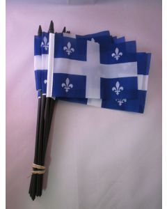 DRAPEAU QUÉBEC 15x10cm avec HAMPE - LOT DE 10 DRAPEAUX QUÉBÉCOIS - CANADA 10 x 15 cm