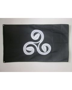 DRAPEAU BRETAGNE TRISKELL TRISERPENT 150x90cm - DRAPEAU TRISKELL BRETON 90 x 150 cm - DRAPEAUX