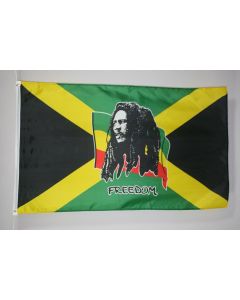DRAPEAU BOB MARLEY 150x90cm - DRAPEAU JAMAÏCAIN - JAMAÏQUE 90 x 150 cm - DRAPEAUX