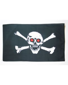 DRAPEAU PIRATE YEUX ROUGES 150x90cm - DRAPEAU CORSAIRE 90 x 150 cm - DRAPEAUX