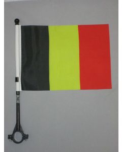 DRAPEAU DE VELO BELGIQUE 21x14cm - PETIT BIKE FLAG BELGE 14 x 21 cm