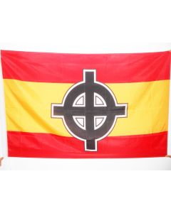 DRAPEAU ESPAGNE CROIX CELTIQUE 150x90cm - DRAPEAU NATIONALISTE ESPAGNOL 90 x 150 cm Fourreau pour hampe