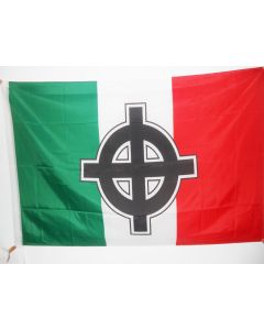 DRAPEAU ITALIE CROIX CELTIQUE 150x90cm - DRAPEAU NATIONALISTE ITALIEN 90 x 150 cm Fourreau pour hampe