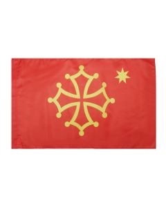 DRAPEAU OCCITANIE AVEC Í?TOILE 150x90cm - DRAPEAU OCCITAN - FRANCE 90 x 150 cm Fourreau pour hampe
