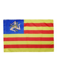 DRAPEAU SICILE INDÍ?PENDENTISTE 150x90cm - DRAPEAU RÍ?GIONALISTE SICILIEN - SICILIA 90 x 150 cm Fourreau pour hampe