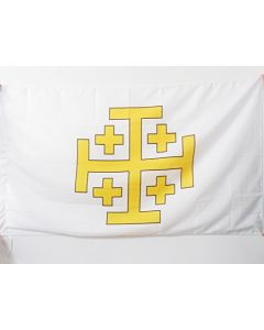 DRAPEAU ROYAUME DE JÍ?RUSALEM 150x90cm - DRAPEAU ROYAUME CHRÍ?TIEN 90 x 150 cm Fourreau pour hampe