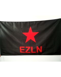 DRAPEAU MEXIQUE EZLN 150x90cm - DRAPEAU ARMÍ?E ZAPATISTE DE LIBÍ?RATION NATIONALE 90 x 150 cm Fourreau pour hampe