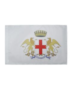 DRAPEAU VILLE DE GÍ?NES AVEC ARMES 150x90cm - DRAPEAU GENOVA - GENOA - ITALIE 90 x 150 cm Fourreau pour hampe