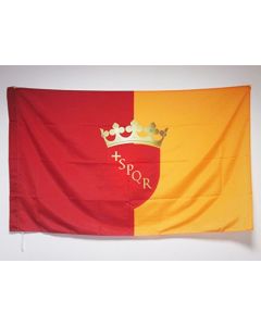DRAPEAU VILLE DE ROME AVEC ARMES 150x90cm - DRAPEAU ROMA - ITALIE 90 x 150 cm Fourreau pour hampe
