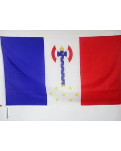 DRAPEAU FRANCE RÍ?GIME DE VICHY 150x90cm - DRAPEAU FRANÍ?AIS MARÍ?CHAL PÍ?TAIN 90 x 150 cm Fourreau pour hampe