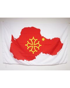 DRAPEAU OCCITANIE CARTE 150x90cm - DRAPEAU OCCITAN - FRANCE 90 x 150 cm Fourreau pour hampe
