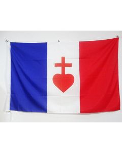DRAPEAU FRANCE SACRÍ? CÅ?UR DE JÍ?SUS 150x90cm - DRAPEAU FRANÍ?AIS CATHOLIQUE 90 x 150 cm Fourreau pour hampe