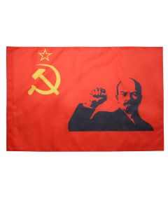 DRAPEAU URSS AVEC LÍ?NINE POING LEVÍ? 150x90cm - DRAPEAU COMMUNISTE LENINIEN - LÍ?NINISME 90 x 150 cm Fourreau pour hampe