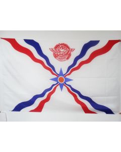 DRAPEAU ASSYRIE NOUVEAU 90x60cm - DRAPEAU ASSYRIEN 60 x 90 cm Fourreau pour hampe