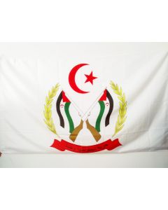 DRAPEAU ARMES FRONT POLISARIO SAHARA OCCIDENTAL 150x90cm - DRAPEAU FRENTE POPULAR SAHRAOUI 90 x 150 cm Fourreau pour hampe