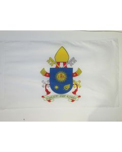 DRAPEAU GRAND BLASON DU PAPE FRANÍ?OIS 150x90cm - DRAPEAU Í?CUSSON PAPAL - VATICAN 90 x 150 cm Fourreau pour hampe