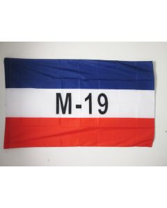 DRAPEAU MOUVEMENT DU 19 AVRIL DE COLOMBIE 150x90cm - DRAPEAU MOVIMIENTO 19 DE ABRIL 90 x 150 cm Fourreau pour hampe