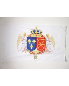 DRAPEAU ARMOIRIES ROYALES HENRI IV 150x90cm - DRAPEAU ARMES DU BON ROI 90 x 150 cm Fourreau pour hampe
