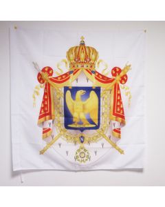 DRAPEAU ARMES NAPOLÍ?ON III SECOND EMPIRE 1852-1870 90x90cm - DRAPEAU EMPIRE FRANÍ?AIS 90 x 90 cm Fourreau pour hampe